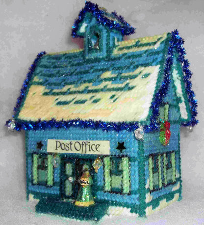 Vintage Plastic Canvas Pattern Santas Village Snowy Christmas Town PDF Instant Digital Download Holiday North Pole Neighborhood Display