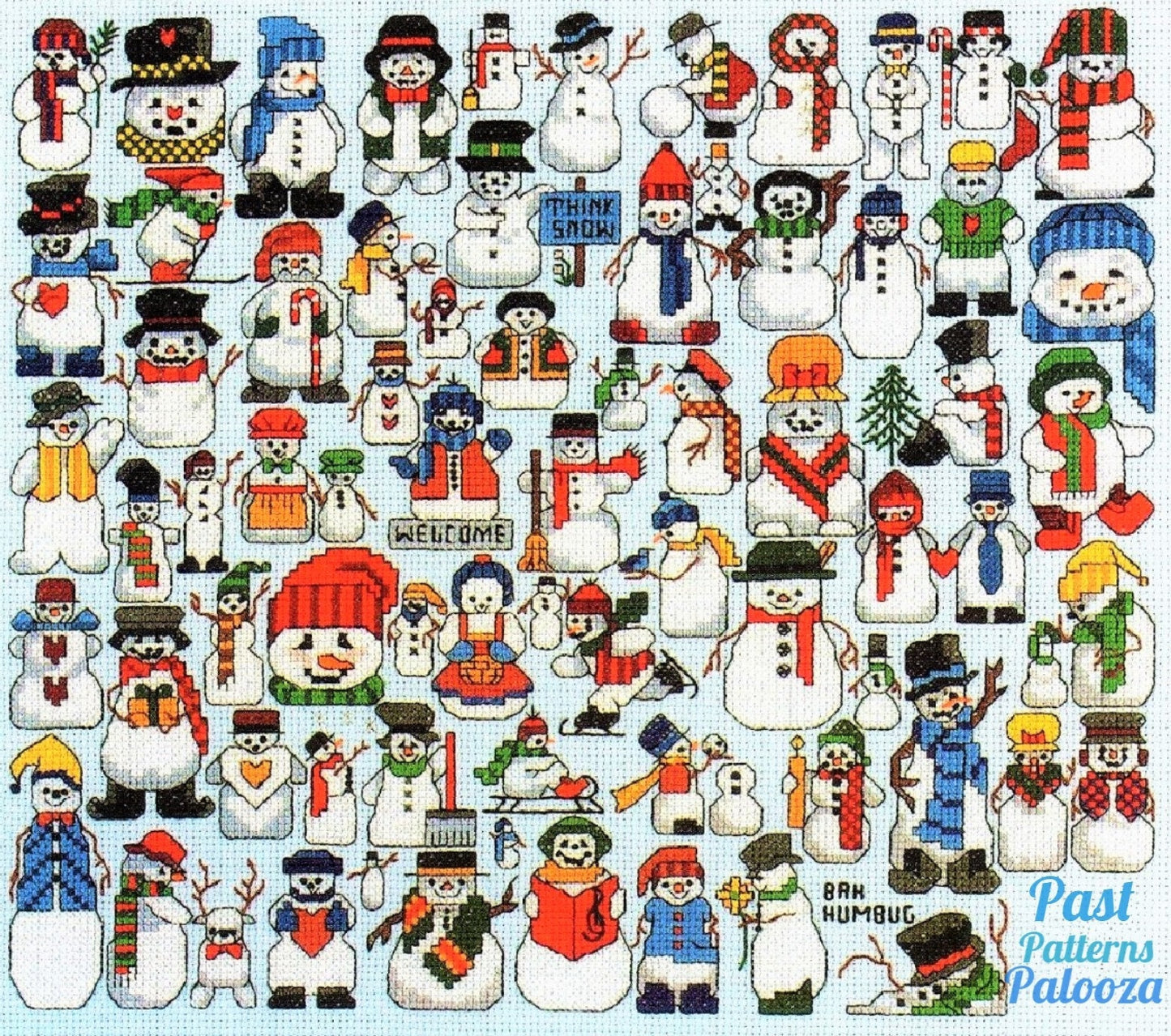 Vintage Cross Stitch Patterns Mini Snowmen Motifs PDF Instant Digital Download Embroidery 70 Winter Snowpeople Designs A1