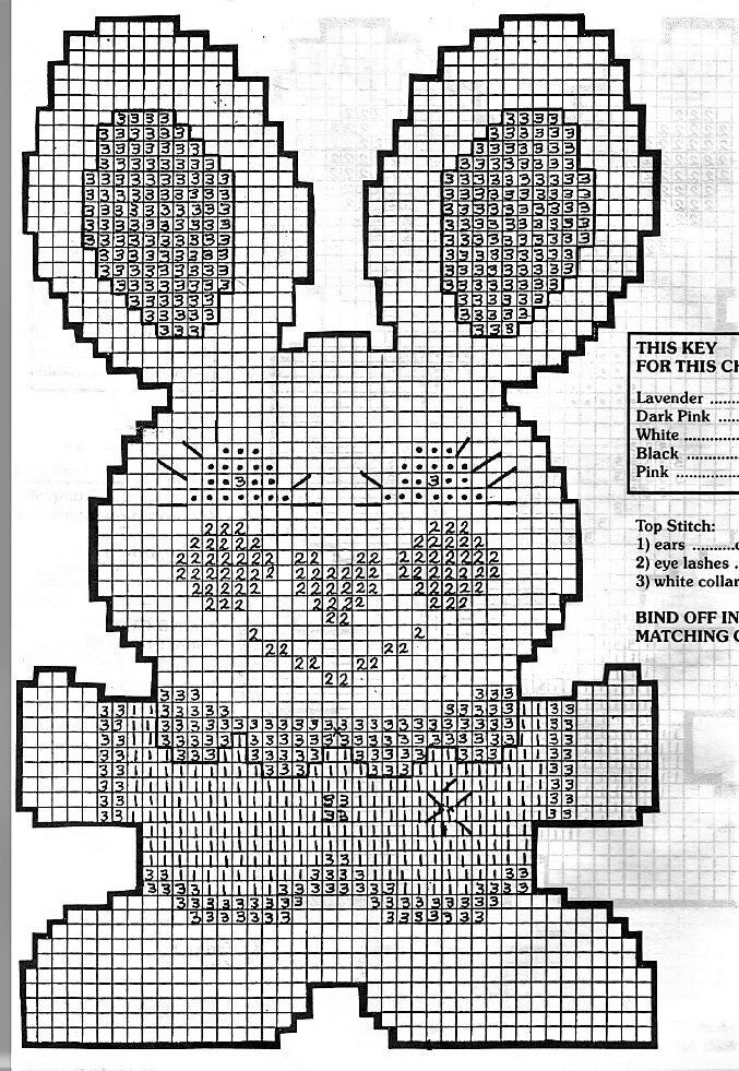 Vintage Plastic Canvas Pattern Cute Easter Bunny Family Wall Hanging PDF Instant Digital Download 10x16