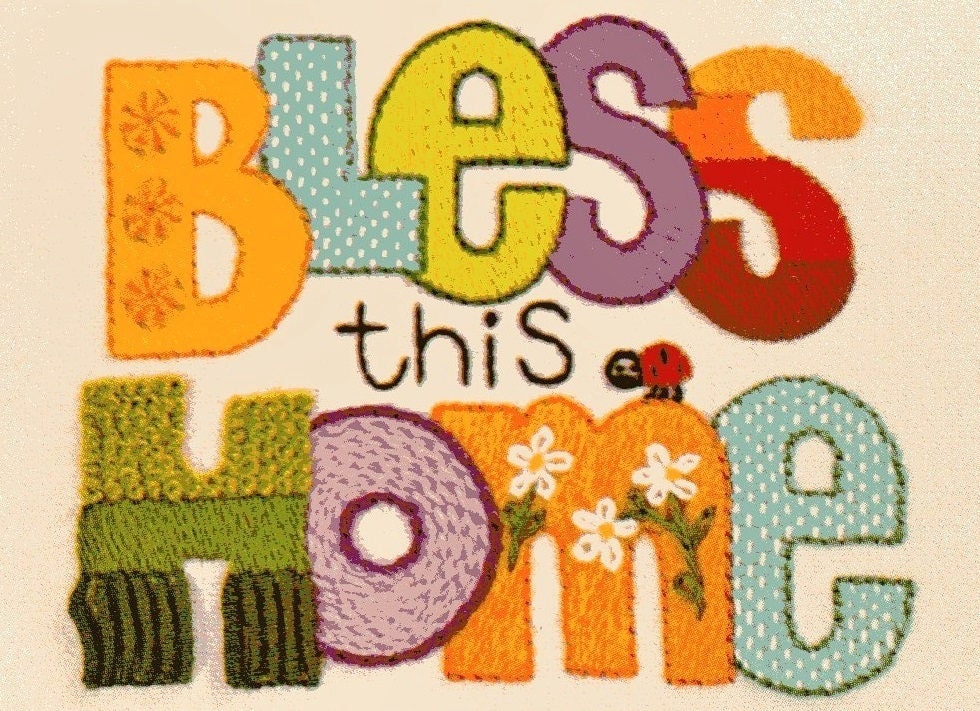 PDF Vintage Crewel Embroidery Bless This Home Pattern Retro 1970s Design Instant Download Mini Stitchery Groovy Retro Sampler Sign 5x7