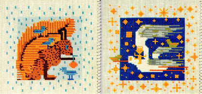 Vintage Cross Stitch Pattern Retro Whimsical Psychedelic Mod Quirky Animals PDF Instant Digital Download 1970s Embroidery 12 Designs