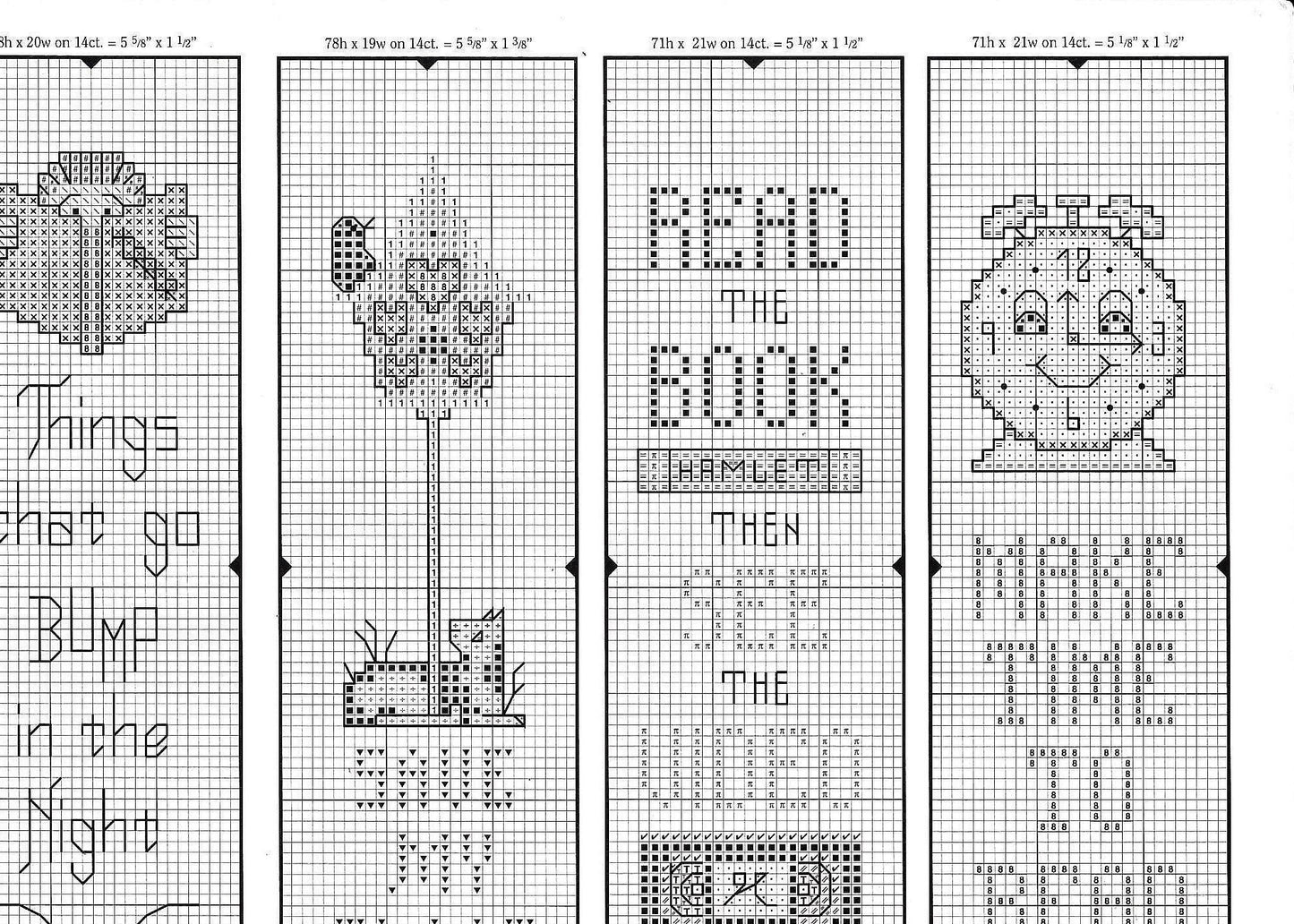 Vintage Cross Stitch Patterns Fun Bookmarks PDF Instant Digital Download Set of 10 Embroidered Book Marks