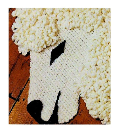 Vintage Crochet Pattern Childs Loopy Lamb Sheep Rug PDF Instant Digital Download Wooly Sheepskin Playmat 10 Ply or DK