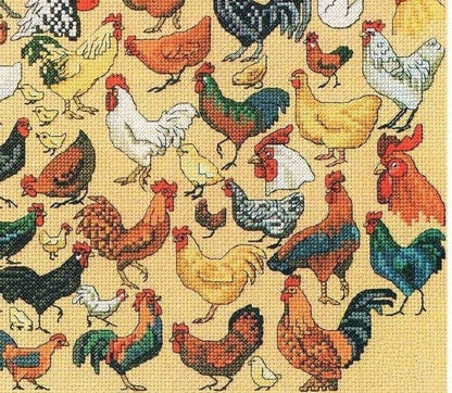 Vintage Cross Stitch Patterns Mini Chickens Motifs PDF Instant Digital Download Embroidery 59 Hen Rooster Farm Fowl Designs A1