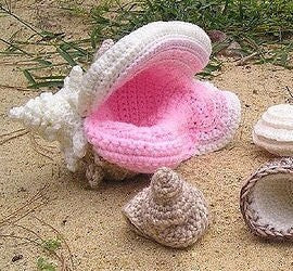Vintage Crochet Pattern 10" Queen Conch Shell PDF Instant Digital Download Sea Shell Seashell Sea Life Amigurumi Soft Toy 4 Ply