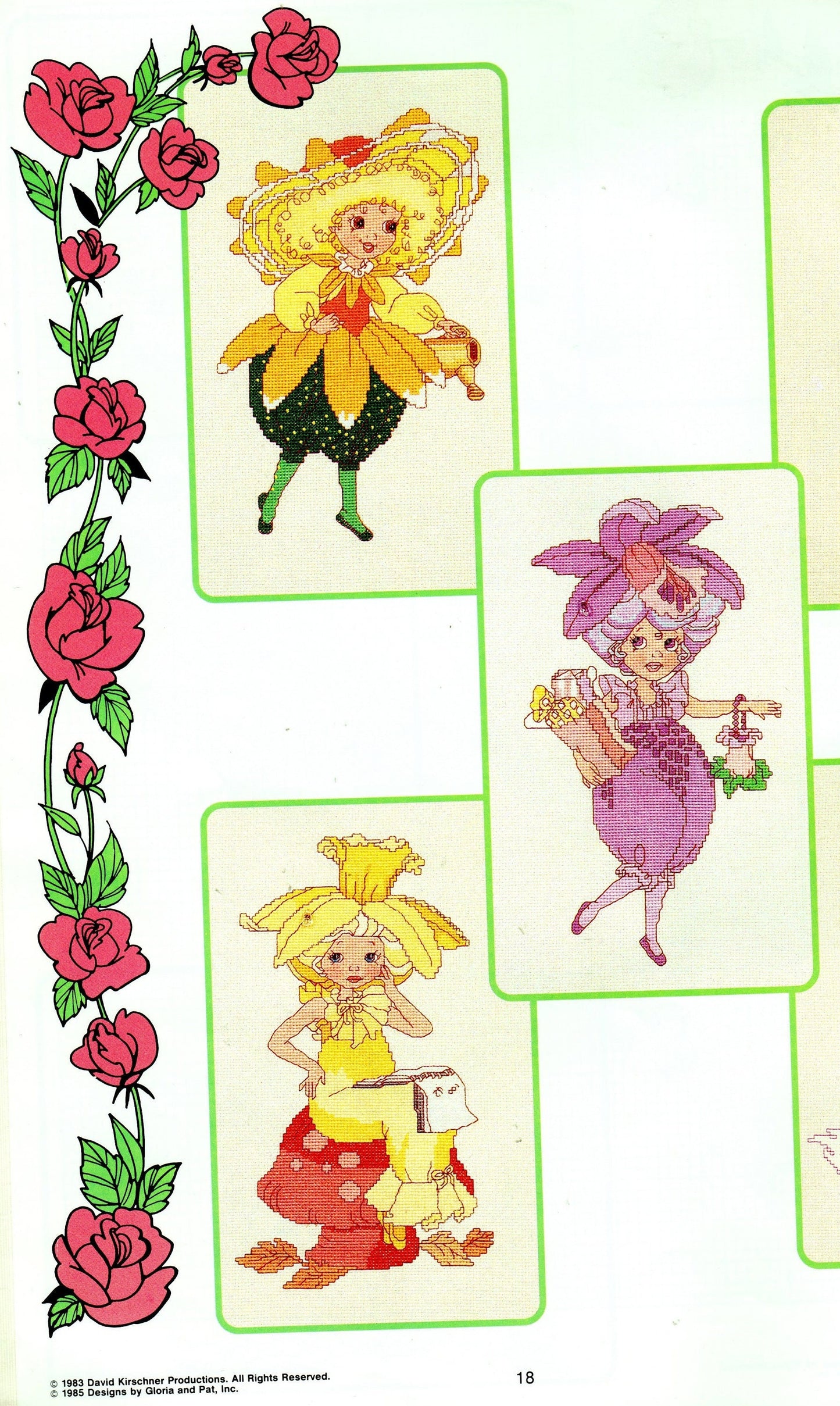 Vintage Rose Petal Place Counted Cross Stitch Patterns PDF Collection 18 Designs by Gloria & Pat Instant Download 1984