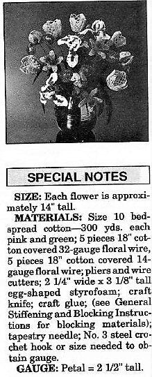 Vintage Thread Crochet Pattern 14" Lacy Mixed Spring Flower Bouquet PDF Instant Digital Download Iris Tulips and Daffodils