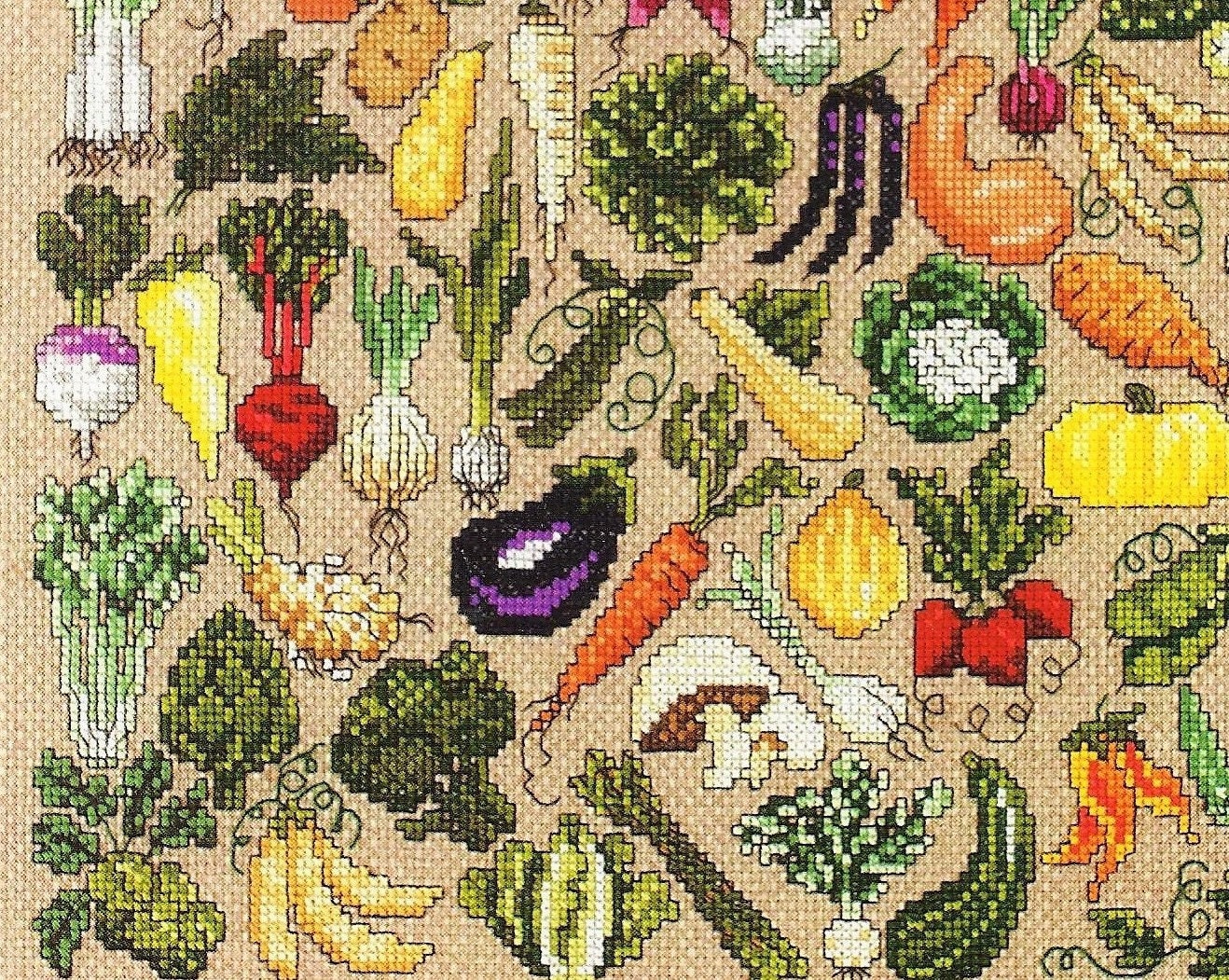 Vintage Cross Stitch Patterns Mini Vegetable Veggie Motifs PDF Instant Digital Download Embroidery Healthy Garden Food Designs A1