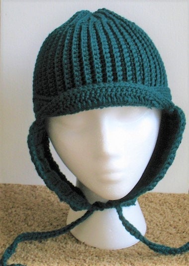 Vintage Crochet Pattern Deer Stalker Sherlock Holmes Hat Hunter Cap with Earflaps Instant Digital Download Deerstalker Hat 10 Ply