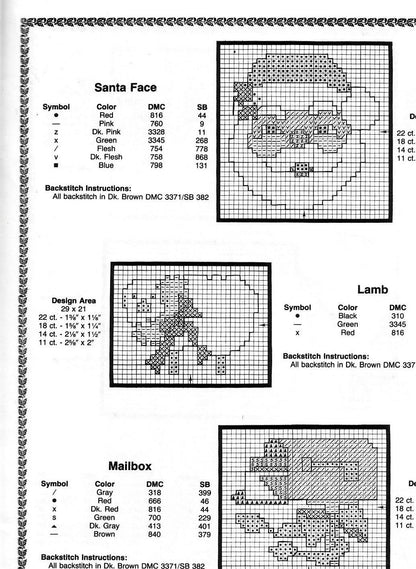Vintage Cross Stitch Patterns 50 Mini Country Christmas Ornaments PDF Instant Digital Download Classic Holiday Designs 2-3 Inch