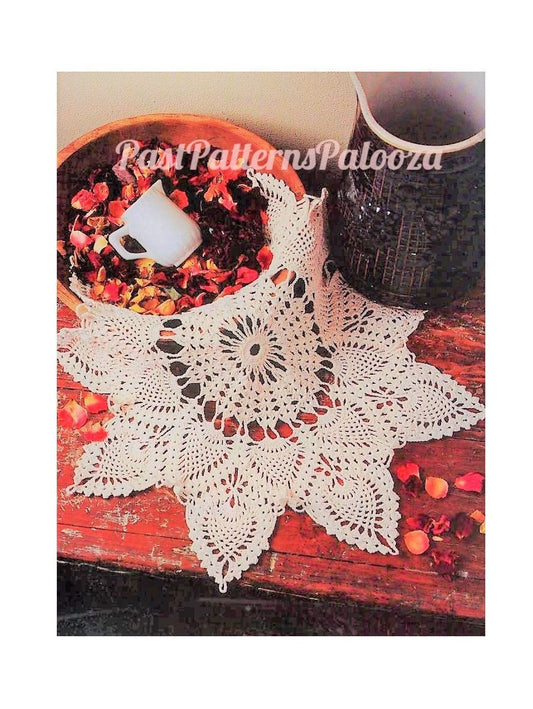 Vintage Crochet Pattern 18" Pretty Pineapple Lace Doily PDF Instant Digital Download Dresser Table Decor Cotton Thread