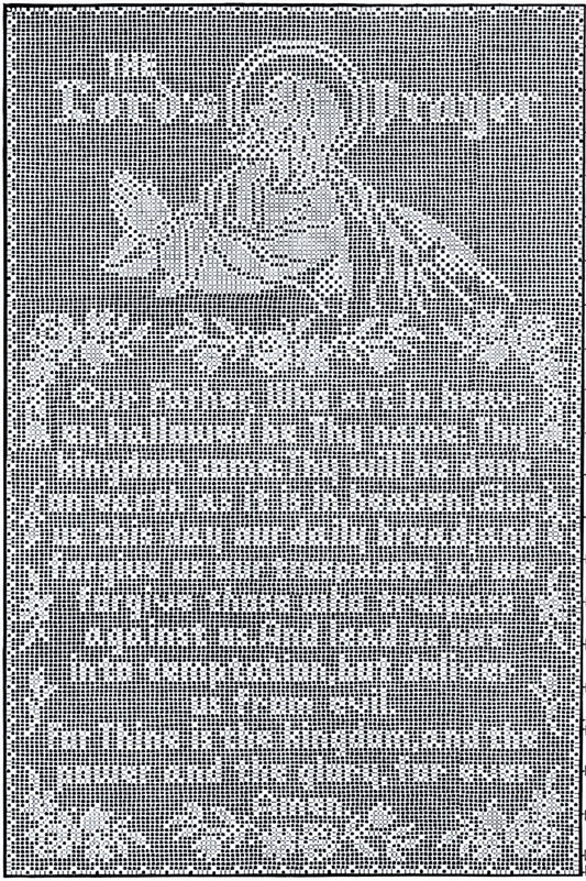 Vintage Filet Crochet Pattern The Lords Prayer Panel or Wall Hanging PDF Instant Digital Download Our Father Prayer Two Versions