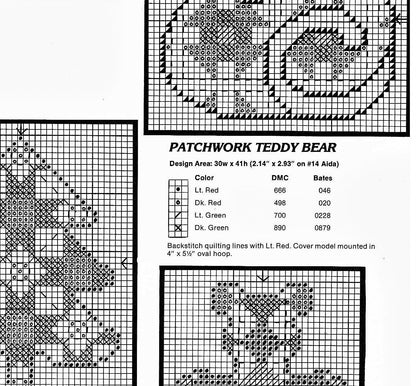 Vintage Cross Stitch Pattern 5" Plaid Patchwork Christmas Ornaments PDF Instant Digital Download 8 Cute Country Holiday Motifs