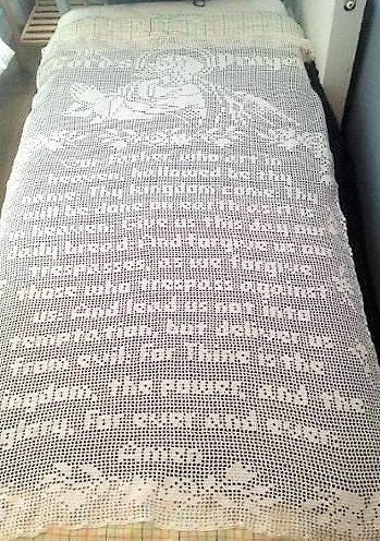 Vintage Filet Crochet Pattern The Lords Prayer Panel or Wall Hanging PDF Instant Digital Download Our Father Prayer Two Versions