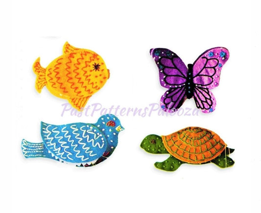 Vintage Sewing Pattern Cute Kitsch Felt Animal Needle Book Cases PDF Instant Digital Download Embroidered Fish Bird Butterfly Turtle Holders