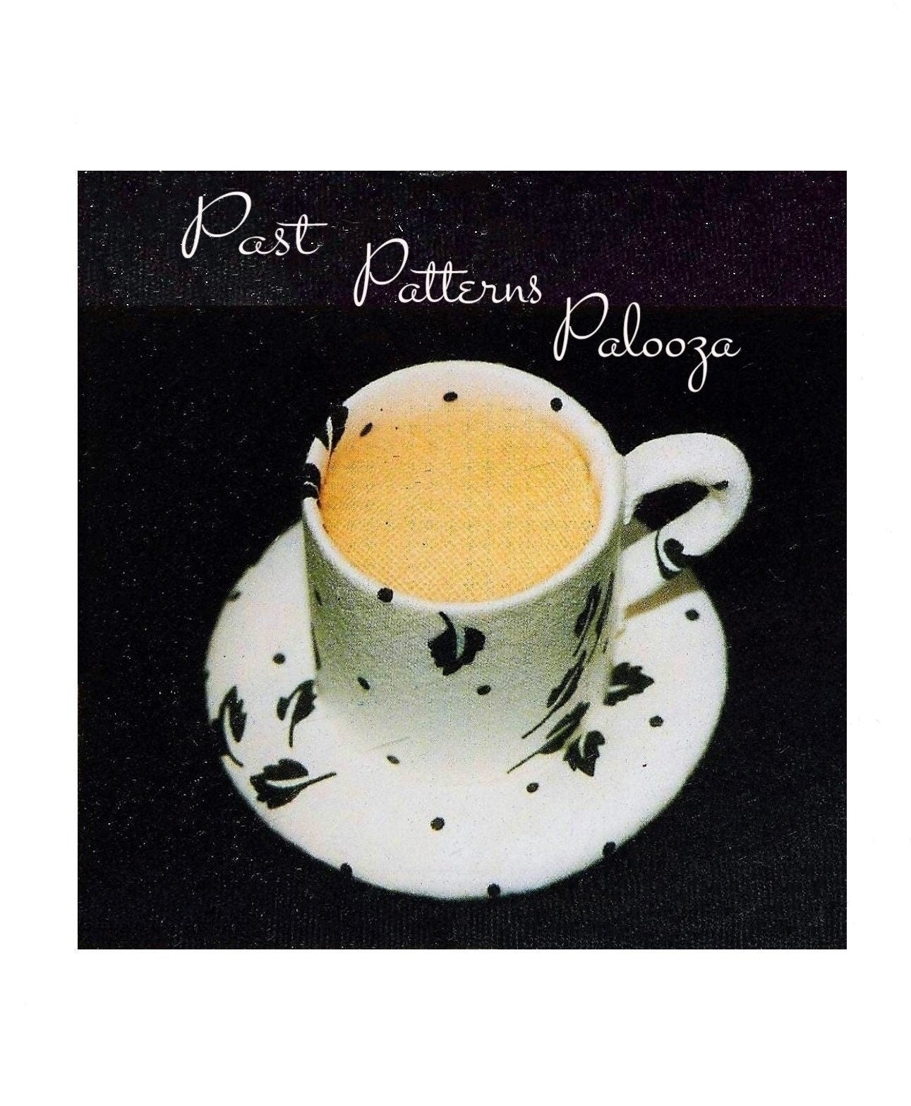 Vintage Sewing Pattern Mini Teapot Saucer Cup Pincushion Set PDF Instant Digital Download Novelty Fabric Pin Cushions Tea Lovers Gift