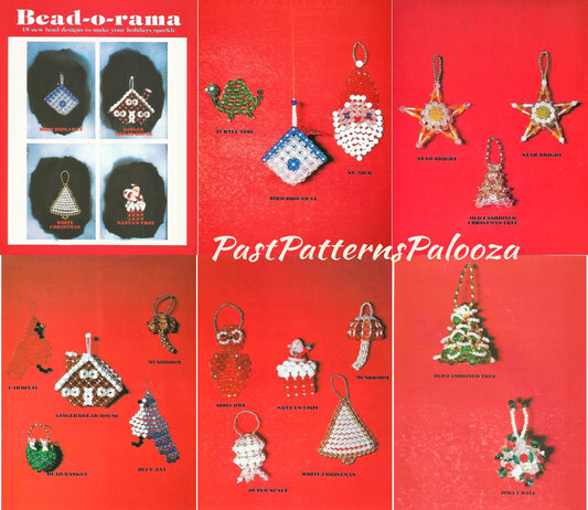 Vintage Beading Patterns Mini Christmas Bead Ornaments 18 Bead-O-Rama Designs PDF Instant Digital Download Mini Small Holiday Tree Trim