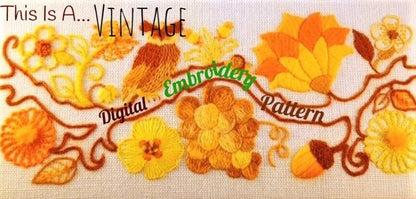 Vintage Embroidery Sewing Pattern 6" Folk Art Flower Pincushions PDF Instant Digital Download 3 Retro Groovy Embroidered Pincushion Designs