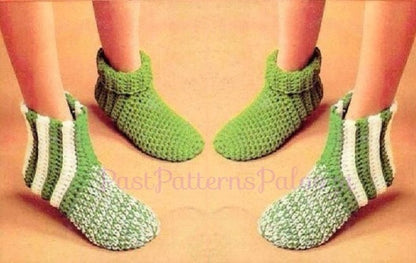 Vintage Crochet Patterns Easy Quick Simple Family Slipper Socks PDF Instant Digital Download Retro Womens Mens Childrens House Socks