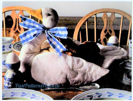 Vintage Sewing Pattern Country Goose Bun Cozy Warmer Cotton Fabric PDF Instant Digital Download Bread Basket Rolls Holder Farmhouse Chic