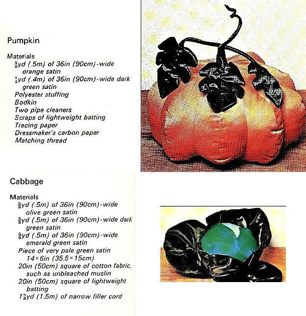 Vintage Sewing Pattern Realistic Garden Vegetables Cauliflower Pumpkin Cabbage Zucchini PDF Instant Download Soft Sculpture Fabric Veggies