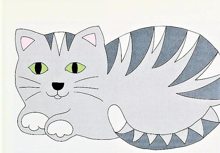 Vintage Sewing Pattern Quilted Velvet Kitty Cat Rug PDF Instant Digital Download Soft Quilting Applique Project 24x42