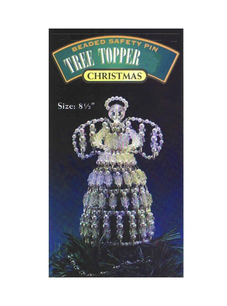 Vintage Christmas Beading Pattern 8.5" Crystal Safety Pin Angel Christmas Tree Topper PDF Instant Digital Download Holiday Bead Craft