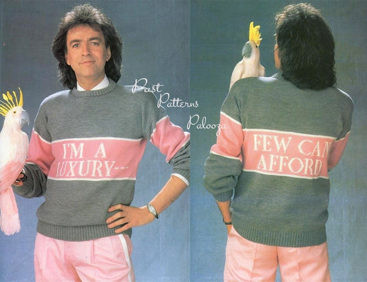 Vintage Knitting Pattern I'm A Luxury Few Can Afford Sweater PDF Instant Digital Download Funny Womens Mens Adult Jumper 4 Ply