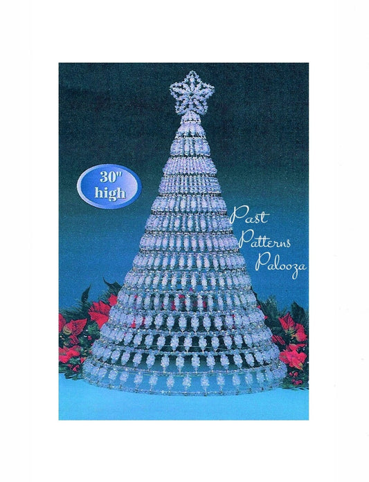 Vintage Christmas Beading Pattern Large 30" Crystal Safety Pin Christmas Tree PDF Instant Digital Download Holiday Centerpiece Bead Craft