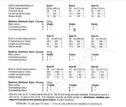 Vintage Knitting Pattern Family Nordic Sweaters Shetland Chunky Knit Pullover Jumpers PDF Instant Digital Download Womens Mens Childs 14 Ply