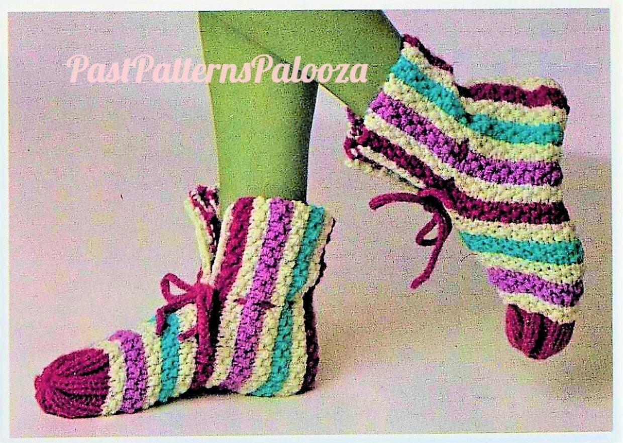 Vintage Knitting Patterns Family Slippers Seed Stitch PDF Instant Digital Download Quick Easy Womens Mens Childrens 10 Ply