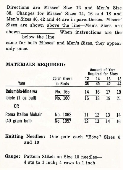 Vintage Knitting Pattern His & Hers Bobble Stitch Pullover Sweaters PDF Instant Digital Download Womens Mens 1960s Knit Jumpers 10 Ply