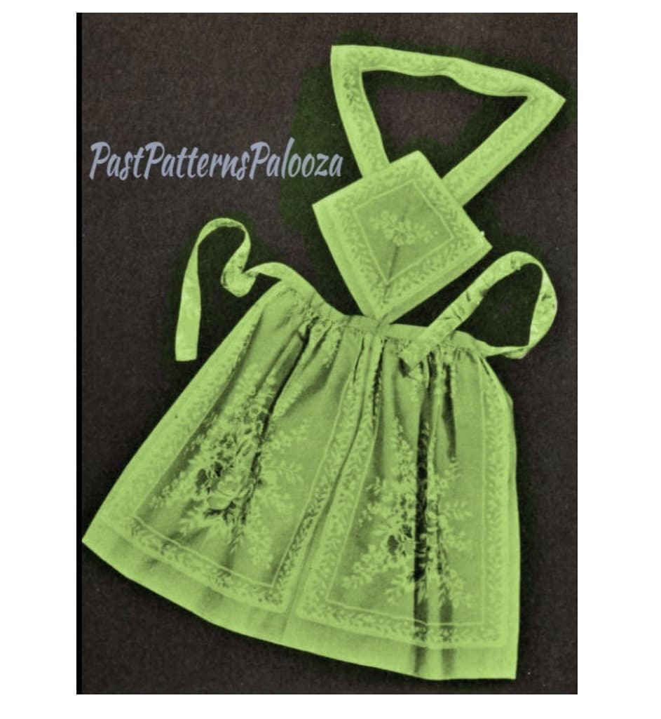 Vintage Sewing Pattern Womens Retro Dish Towel Apron PDF Instant Digital Download Quick Easy Sew Mid Century Hostess Housewife Chic