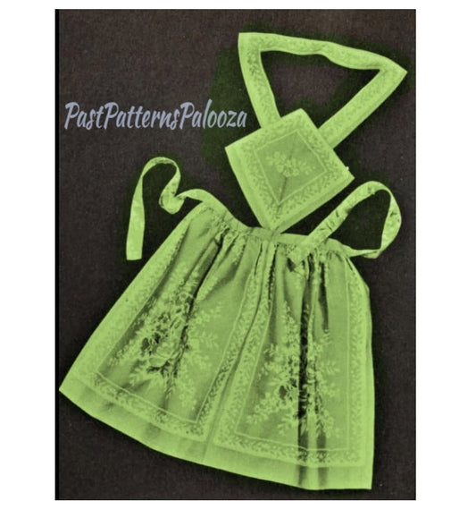 Vintage Sewing Pattern Womens Retro Dish Towel Apron PDF Instant Digital Download Quick Easy Sew Mid Century Hostess Housewife Chic