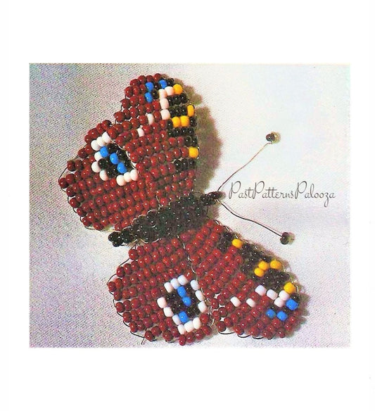 Vintage Beading Pattern Pretty Realistic Peacock Butterfly Brooch or Decor Piece PDF Instant Digital Download Bead Craft