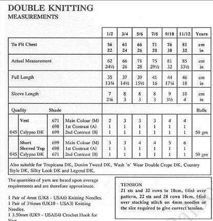 Vintage Knitting Pattern Girls Summer Tops Lazy Daisy Lacy Eyelet Design PDF Instant Digital Download Toddler and Big Girls 1 - 11 Yrs DK