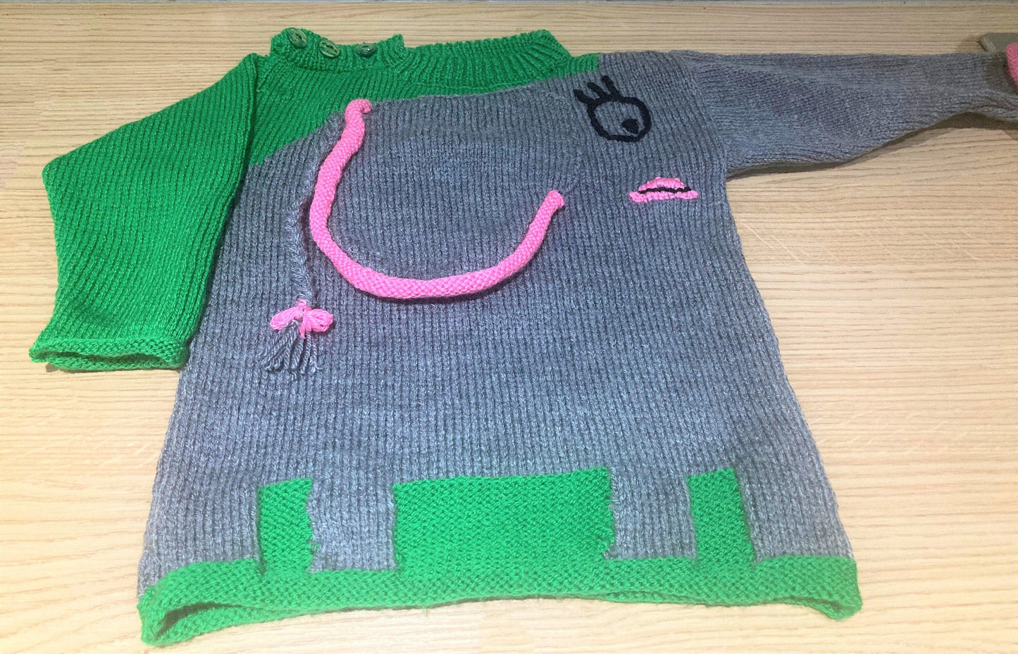 Vintage Knitting Pattern Childs Kids Elephant Sweater PDF Instant Digital Download Toddler Animal Pullover Sweater 2 3 4 yrs 5 Ply