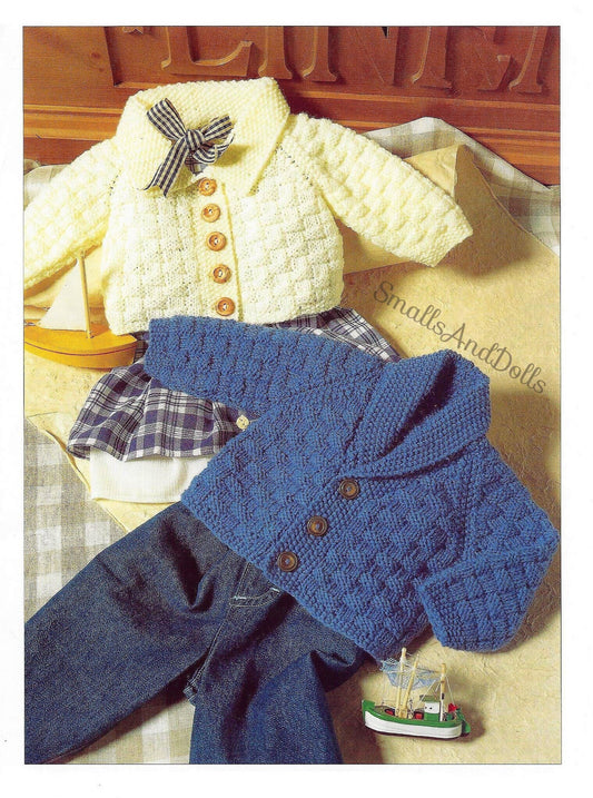 Vintage Knitting Pattern Baby Toddler Childs Basketweave Cardigan Sweaters PDF Instant Digital Download Raglan Jumpers 0-7 yrs DK 8 Ply