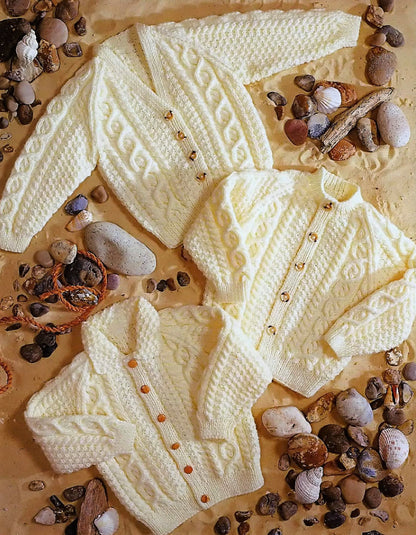 Vintage Knitting Pattern Toddler to Big Boys Girls Cable Aran Cardigan Sweaters PDF Instant Digital Download Jumper 18m - 10 Years 10 Ply