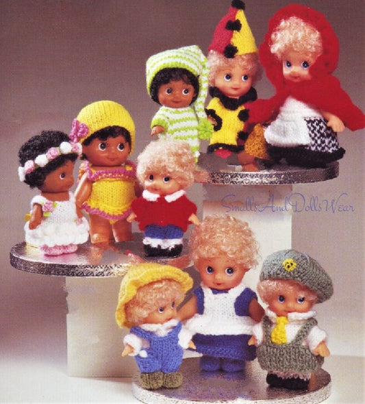 Vintage Knitting Pattern Doll Clothes for 4" 5" 6" Impkins Cutie Cupid Kewpie Dolls PDF Instant Digital Download 8 Ply