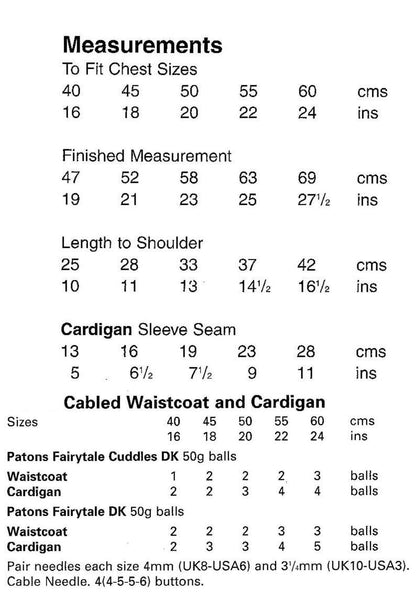 Vintage Knitting Pattern Baby Toddler Boy Cabled Cardigan Sweater and Vest Set PDF Instant Digital Download 0-4 years DK