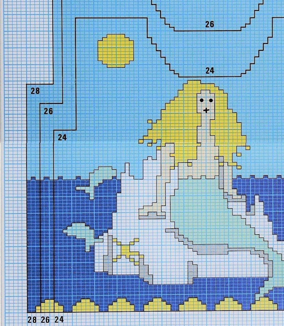 Vintage Knitting Pattern Childs Kids The Little Mermaid Sweater PDF Instant Digital Download Pullover Jumpers 4-9 yrs DK 8 Ply