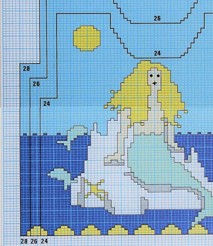 Vintage Knitting Pattern Childs Kids The Little Mermaid Sweater PDF Instant Digital Download Pullover Jumpers 4-9 yrs DK 8 Ply