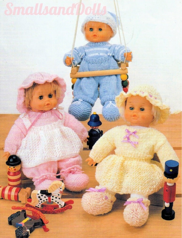 Vintage Knitting Pattern 16" Doll Clothes Outfits 10 Pieces PDF Instant Digital Download Cute Dolly Play Clothing DK