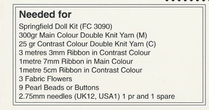 Vintage Knitting Pattern for 18 Inch Dolls Pretty Frilly Tiered Dress Hat Outfit PDF Instant Digital Download Old Fashioned Dolly DK 8 Ply