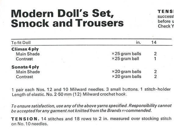 Vintage Knitting Patterns Baby Doll Clothes for 12 14 Inch Dolls PDF Instant Download Smock Set Baby Layette 4 Ply