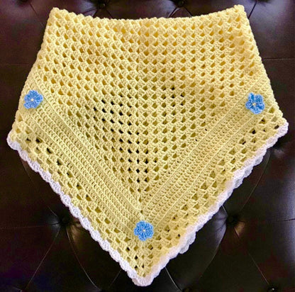 Vintage Crochet Pattern Large Center Square Baby Afghan Blanket PDF Instant Digital Download Granny Square Flower Border Crib Cover 10 Ply