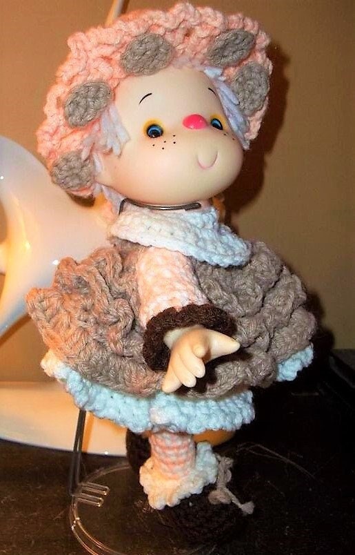 Vintage Crochet Pattern 14" Lollipop Lane Oatmeal Cookie Yarn Head Doll PDF Instant Digital Download Retro 1980s Dumplin Designs 4 Ply Mitzy