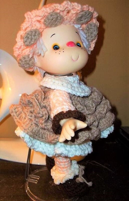 Vintage Crochet Pattern 14" Lollipop Lane Oatmeal Cookie Yarn Head Doll PDF Instant Digital Download Retro 1980s Dumplin Designs 4 Ply Mitzy