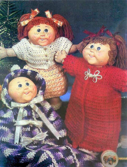 Vintage Crochet Pattern Cute Wardrobes for 16-19 Inch Soft Sculpture Dolls PDF Instant Digital Download Cabbage Patch Kids Baby Toothie
